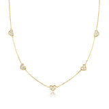 925 Silver Heart Clear Rose Red Charm Choker Necklace Pendant