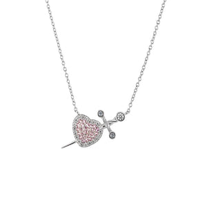 925 Silver Love Heart First Love Pendant Necklace Women Fine Jewelry