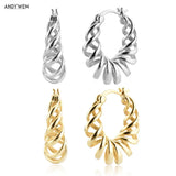 925 Sterling Silver Big Circle Hoops Earring Fine Jewelry Clips Piercing