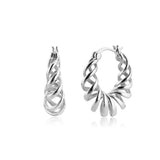 925 Sterling Silver Big Circle Hoops Earring Fine Jewelry Clips Piercing