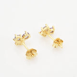 925 Silver Purple Zircon Stud Earring Women Wedding Jewelry