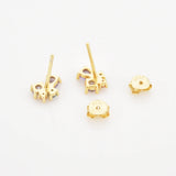 925 Silver Purple Zircon Stud Earring Women Wedding Jewelry