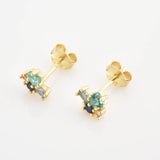 925 Silver Purple Zircon Stud Earring Women Wedding Jewelry