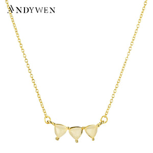 925 Sterling Silver Milk Three Ovals Line Chain Necklace Long Line Women Jewelry