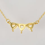 925 Sterling Silver Milk Three Ovals Line Chain Necklace Long Line Women Jewelry
