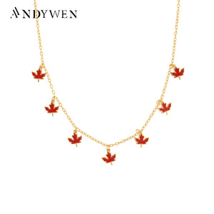 925 Silver Maple Leaf Charm Pendant Necklace