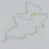 925 Silver Mini Cross Long Chain Pendant Necklace Jewelry For Women