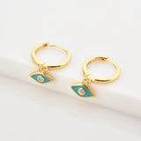 925 Silver Moon Star Enamel Earring Turquoise Pink Piercing