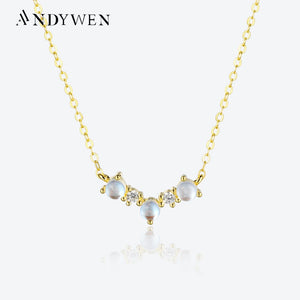 925 Silver MoonStone Queen Drop Choker Crystal Necklace Women