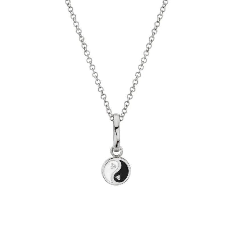 925 Silver Night Pendant Long Chain Necklace Fine Jewelry Enamel Black