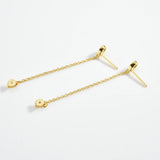 925 Silver Oval Pear Chain Stud Earring Clips Women Fine Jewelry