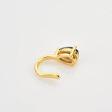 925 Silver Oval Zircon CZ Earcuff Earring Clips Piercing Women Wedding Jewelry