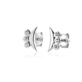 925 Silver Oval Beads Stud Earrings Wedding Jewelry