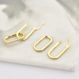 925 Silver Ovals Circle Drop Earring Punk Jewelry