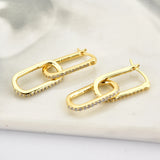 925 Silver Ovals Circle Drop Earring Punk Jewelry