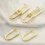 925 Silver Ovals Circle Drop Earring Punk Jewelry