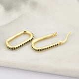 925 Silver Ovals Circle Drop Earring Punk Jewelry