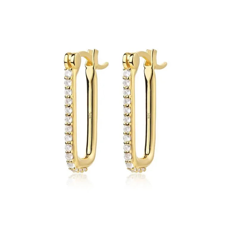 925 Silver Ovals Circle Drop Earring Punk Jewelry