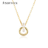 925 Silver Pearl Circle Pendant Choker Necklace Women Wedding Jewelry