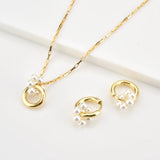 925 Silver Pearl Circle Pendant Choker Necklace Women Wedding Jewelry