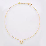 925 Silver Pearl Circle Pendant Choker Necklace Women Wedding Jewelry