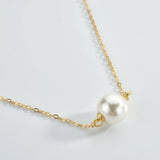 925 Silver Pearl Pendant Choker Necklace Wedding
