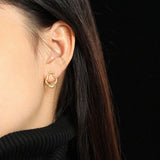 925 Sterling Silver Circle Stud Earring for Women
