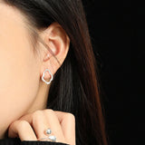 925 Sterling Silver Circle Stud Earring for Women