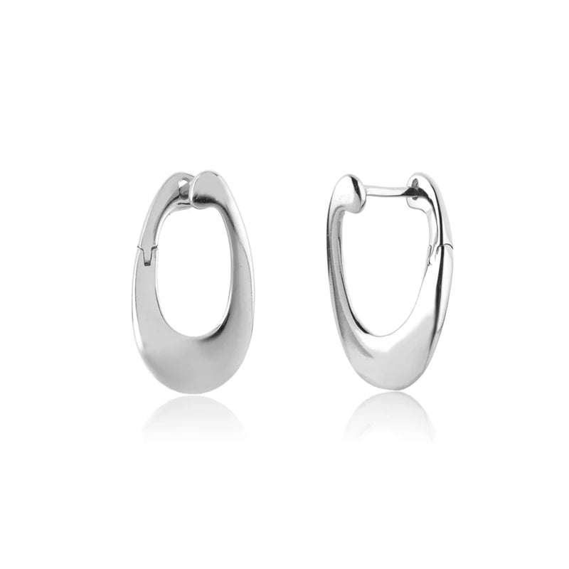 925 Silver Plain Hoops Earring Fine Jewelry Piercing Clips