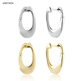 925 Silver Plain Hoops Earring Fine Jewelry Piercing Clips
