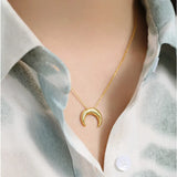 925 Silver Moon Charm Necklace Rock Punk Women Jewelry