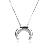 925 Silver Moon Charm Necklace Rock Punk Women Jewelry
