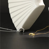 925 Silver Moon Charm Necklace Rock Punk Women Jewelry