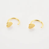 925 Sterling Silver Plain Round Ball Star Heart Stud Earring No Clips