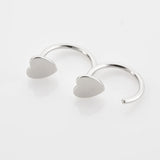 925 Sterling Silver Plain Round Ball Star Heart Stud Earring No Clips
