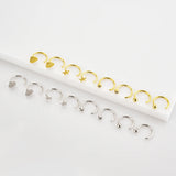 925 Sterling Silver Plain Round Ball Star Heart Stud Earring No Clips