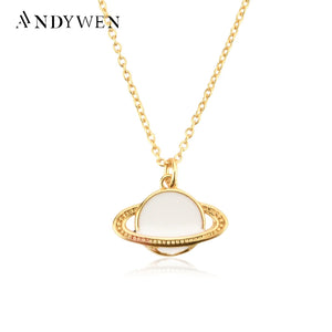 925 Sterling Silver Planet Globe Pendant Chain Necklace Wedding Gift Jewelry
