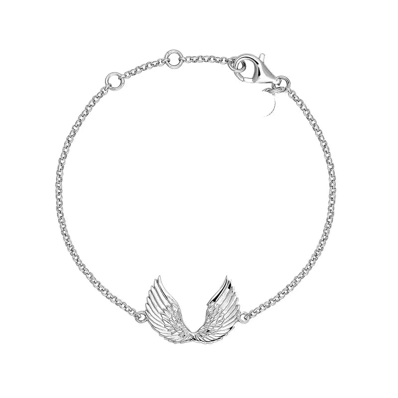 925 Silver Plated Wings Bracelet Chain Bangle Jewelry