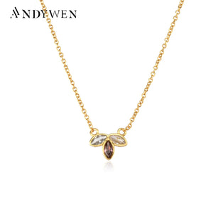 925 Silver Queen Zircon CZ Pendant Chain Necklace Wedding Jewelry