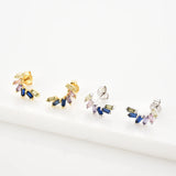 925 Silver Rainbow CZ Stud Earrings Wedding Gift