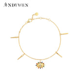 925 Silver Rainbow Zircon Colorful Charm Bracelet Women Crystal Bangle