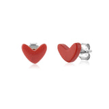 925 Silver Red Heart Drop Earrings Long Chain Women Fine Jewelry