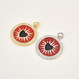 925 Silver Red Heart Pendant Colorful Enamel Rainbow Rock Punk Wedding Gift