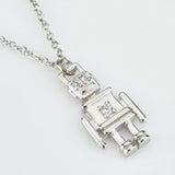925 Silver Robert Future Pendant Necklace Crystal Jewelry Gift