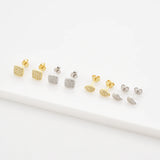 925 Sterling Silver CZ Zircon Stud Earrings Piercing
