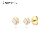 925 Sterling Silver CZ Zircon Stud Earrings Piercing