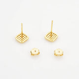 925 Sterling Silver CZ Zircon Stud Earrings Piercing