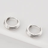 925 Sterling Silver Thick Square Hoops Piercing Earrings