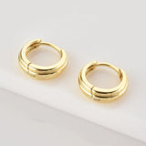 925 Sterling Silver Thick Square Hoops Piercing Earrings