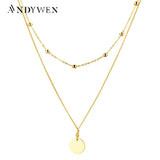 925 Silver Round Pendant Chain Choker Women Necklace Jewelry